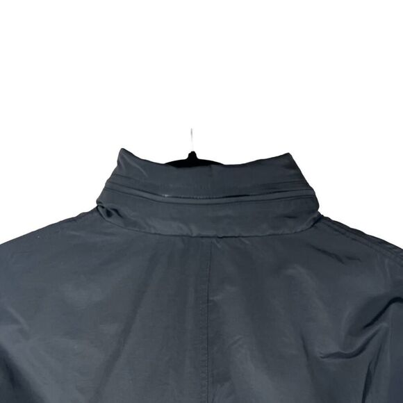 Eileen Fisher Lightweight Cotton Nylon Stand Collar Long Coat Black Sz S - Picture 7 of 8